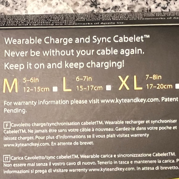 Kyte Key Cavaletto Wearable Charge Sync Cable leather valet Medium - Picture 11 of 15